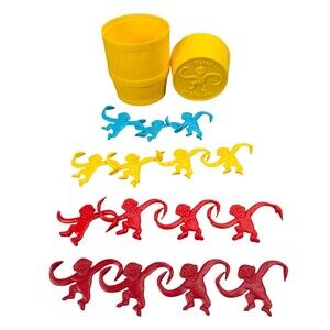 Hasbro Barrel Of Monkeys Game Yellow Red Blue 15 Monkeys